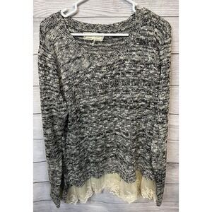A'reve Anthropologie Women's Long Sleeve Sweater With Lace Size XL